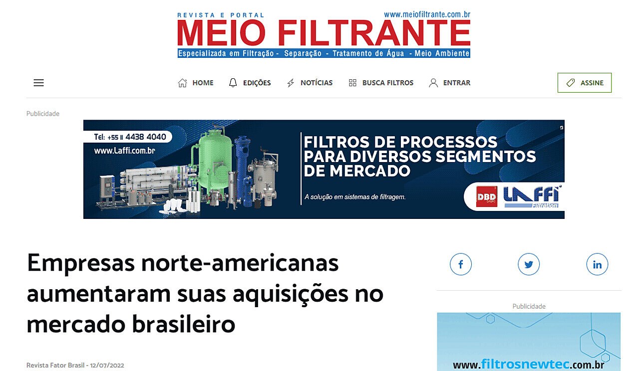 Empresas norte-americanas aumentaram suas aquisies no mercado brasileiro